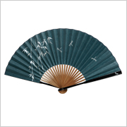 親黒塗　唐木　紗貼　竹にトンボ